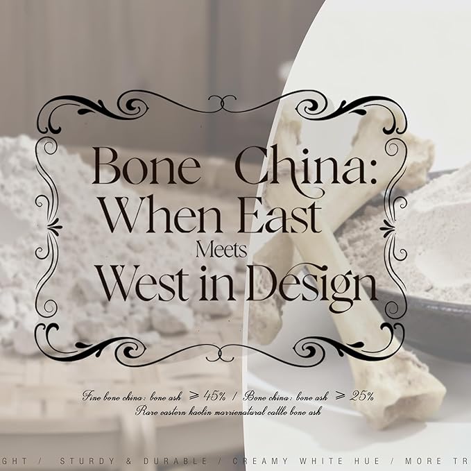 Fine Bone China Dinnerware SetPorcelain&ampCeramic Dinnerware SetsBone Stoneware &amp Ceramic Cookware Tableware Set Includes Dinner Plates|Spoons|Pasta Bowls|Soup Pot|Chopsticks (50PCS * 8-Person