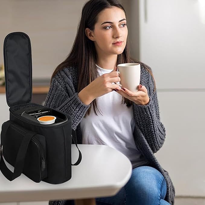 Coffee Maker Travel Bag – Portable Organizer Tote with Handles 11.78x9.5x4.8inches Single Serve Portable Storage Bag for Home Workplace Outdoor Camping Road Trip Hotel and Vacation