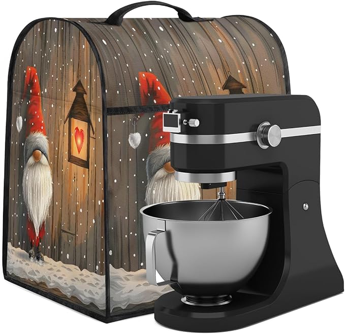 cfpolar Kitchen Aid Mixer Cover Compatible with 6-8 Quarts Christmas Dwarf Snowflake Stand Mixer Cover Kitchen Aid Mixers Accessories Appliance Organizer Bag Dust Covers with Zipper Pocket