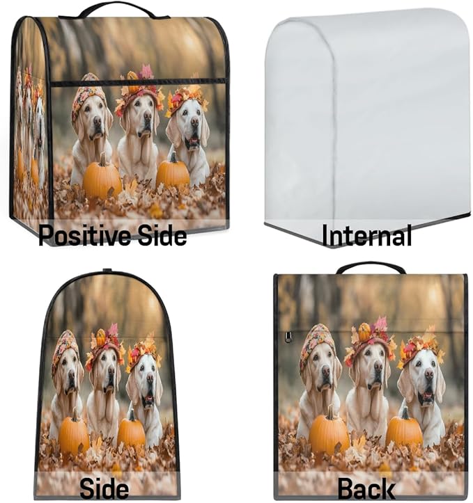 cfpolar Kitchen Aid Mixer Cover Compatible with 6-8 Quarts Dog Pumpkin Fall Stand Mixer Cover Kitchen Aid Mixers Accessories Appliance Organizer Bag Dust Covers with Zipper Pocket