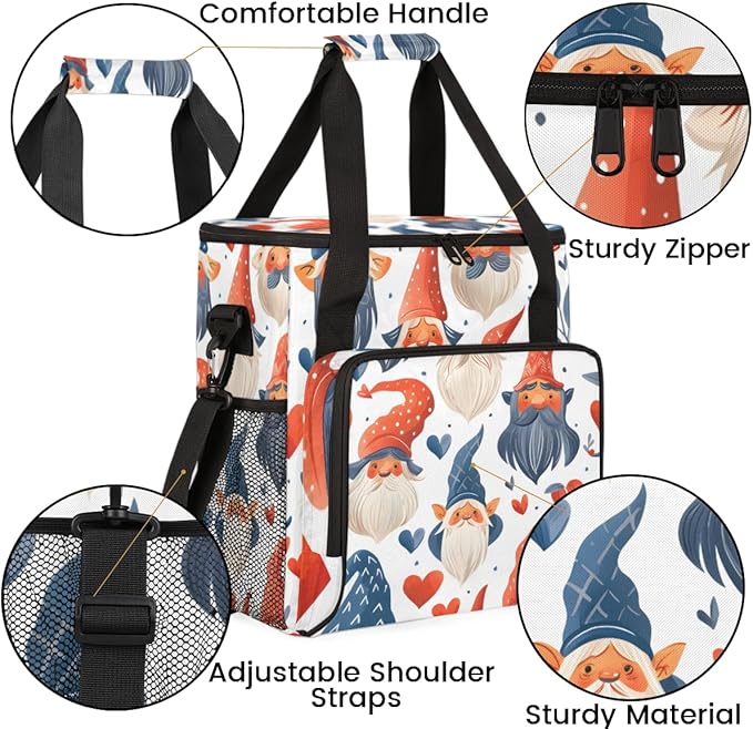 Cute Santa Claus Coffee Maker Carrying Bag Gothic Santa Claus Travel Storage Bag Compatible with K-Mini or K-Mini Plus Single Serve Coffee Brewer Carrying Case with Multiple Pockets &amp Shoulder S