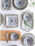 Porcelain Dinnerware Sets Plates and Bowls Sets Durable Reactive Glaze Dinnerware Set Plates Dishes Bowls Best for Indoor and Outdoor Party