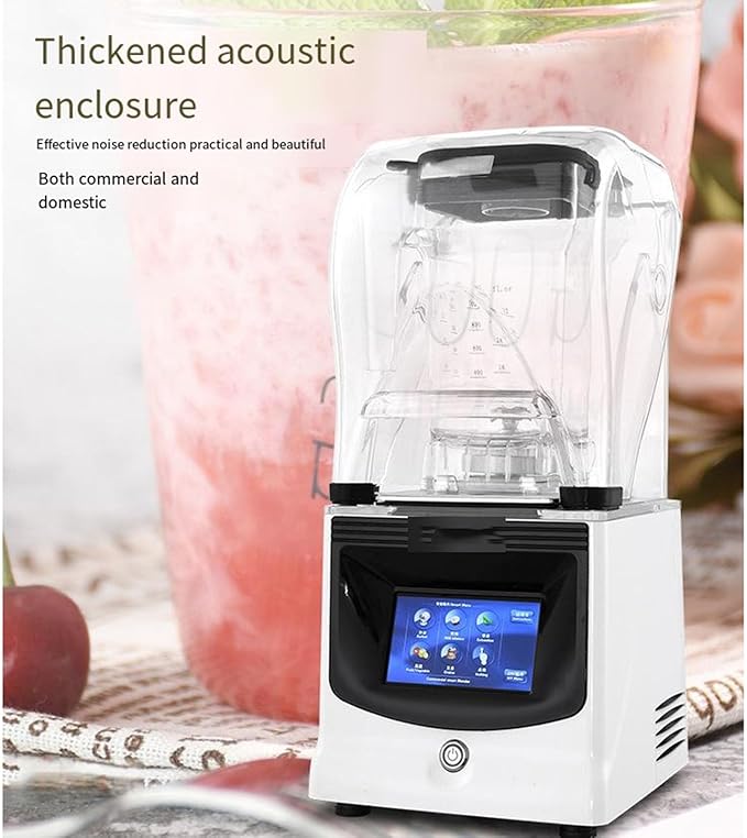 Smoothie Machine Blender 1800W 1.5L Digital Display with Soundproof Cover Independent Cup Lid Crushing Smoothie MachineBlack