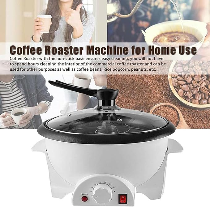 Coffee Beans Roasting Machine 0-240°C Small Household Machine For Coffee Shortage Temperature Adjustment Of Peanut Beans Visualization Design Of Tempered Glass Lid - Thermostat