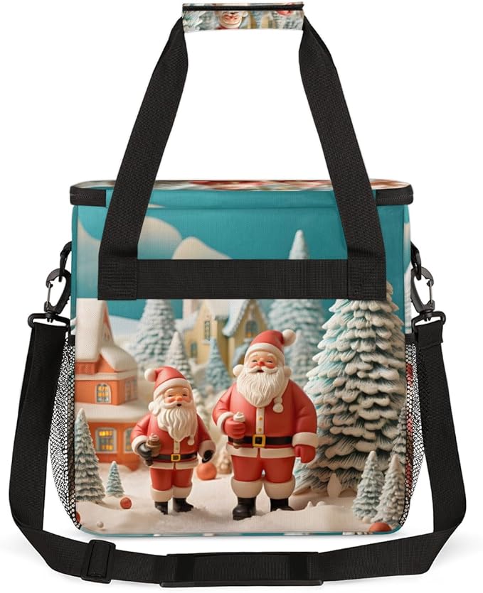 Colorful Santa Claus Coffee Maker Carrying Bag Fantastic Santa Claus Travel Storage Bag Compatible with K-Mini or K-Mini Plus Single Serve Coffee Brewer Carrying Case with Pockets &amp Shoulder Str