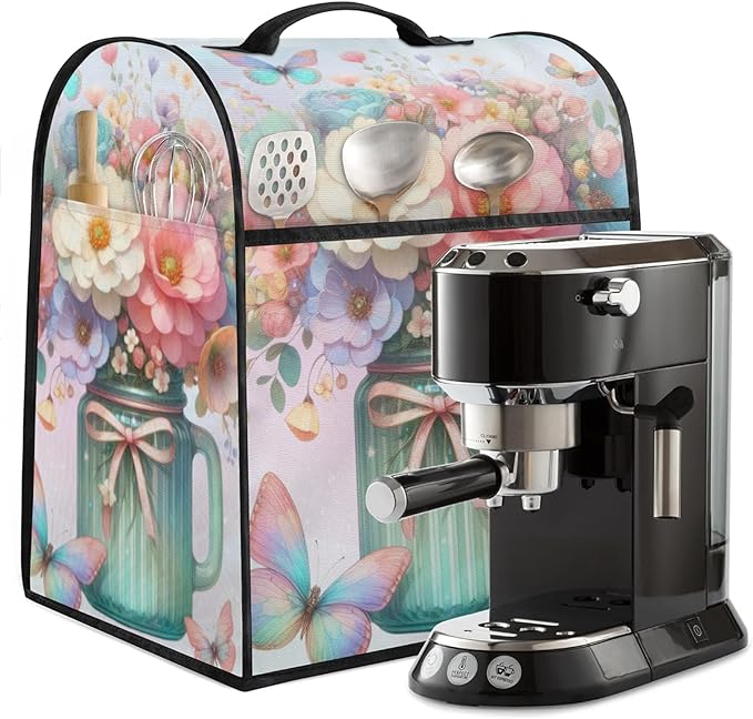 cfpolar Kitchen Aid Mixer Cover Compatible with 6-8 Quarts Butterfly Rainbow Flower Stand Mixer Cover Kitchen Aid Mixers Accessories Appliance Organizer Bag Dust Covers with Zipper Pocket