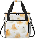 Modern Halloween Ghosts Coffee Maker Carrying Bag Travel Storage Bag Compatible with K-Mini or K-Mini Plus Single Serve Coffee Brewer Carrying Case with Multiple Pockets &amp Shoulder Strap