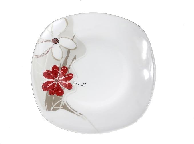 Lorenzo Import Porcelain 20-Piece Square Dinnerware Set Service for 4 Red