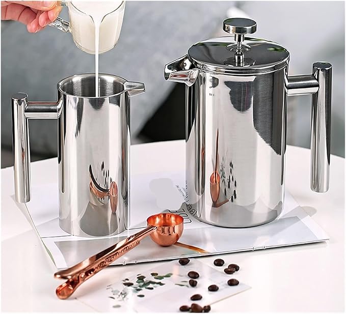 350ml/800ml/1000ml Coffee Maker Pot Press Stainless Steel Double Walled Pots(350ml)
