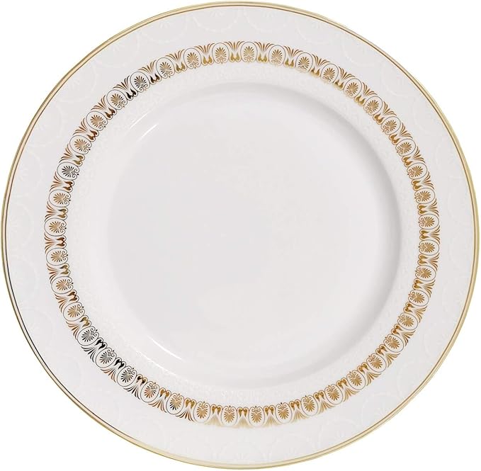 MISC 57 Piece Gold Dinnerware Set-New Bone China Service for 8 People Banded Formal Dishwasher Safe