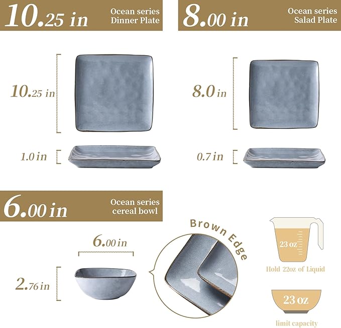 Dinnerware Sets for 4 and 7.2+5.8 Ceramic Kitchen Utensil Holder