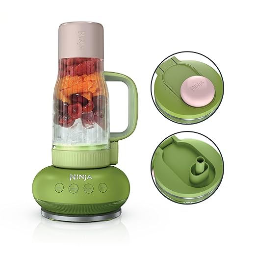 Ninja Blendboss™ | Personal Blender for Smoothies &amp Frozen Drinks | 26oz Travel Tumbler with LeakProof Lid Chug Spout &amp Detachable Straw | Auto-iQ Technology | Watermelon Bubble Gum | DB351GN