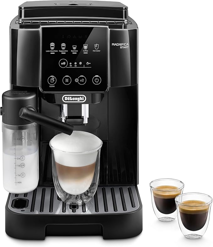 De'Longhi Magnifica Start Automatic Espresso Machine with Auto Milk Frother &amp Built in Grinder - 5 One-Touch Recipes Easy-to-Clean Home Barista Coffee Maker for Lattes Cappuccino Iced Coffee