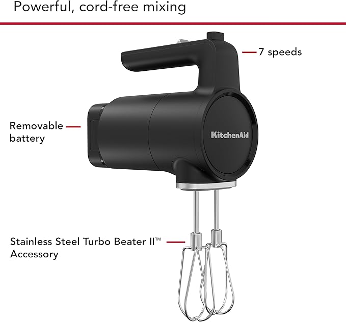 KitchenAid GoTM Cordless Hand Mixer (KHMR762) &amp Personal Blender (KSBR256) Bundle - Battery Included