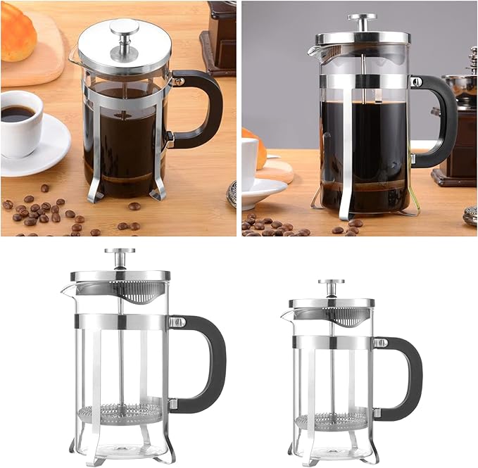 Coffee Press Stainless French Press Coffee Maker Filter Kettle 600/1000ML Filtration System Travel Pots(600ml)