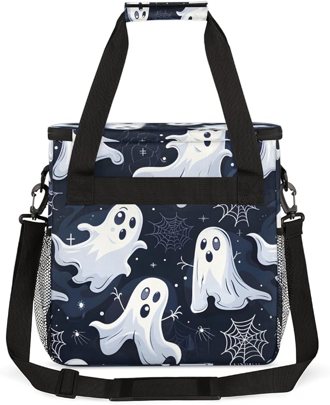 Gothic Spooky Ghosts Coffee Maker Carrying Bag Portable Travel Storage Tote Bag Compatible with K-Mini or K-Mini Plus Single Serve Coffee Brewer Carrying Case with Multiple Pockets &amp Shoulder St