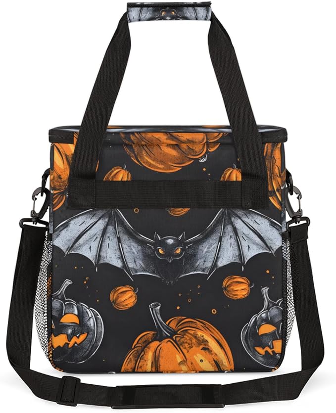 Watercolor Pumpkin Coffee Maker Carrying Bag Halloween Pumpkin Travel Storage Bag Compatible with K-Mini or K-Mini Plus Single Serve Coffee Brewer Carrying Case with Pockets &amp Shoulder Strap