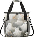Glitter Halloween Ghosts Coffee Maker Carrying Bag Travel Storage Bag Compatible with K-Mini or K-Mini Plus Single Serve Coffee Brewer Carrying Case with Multiple Pockets &amp Shoulder Strap