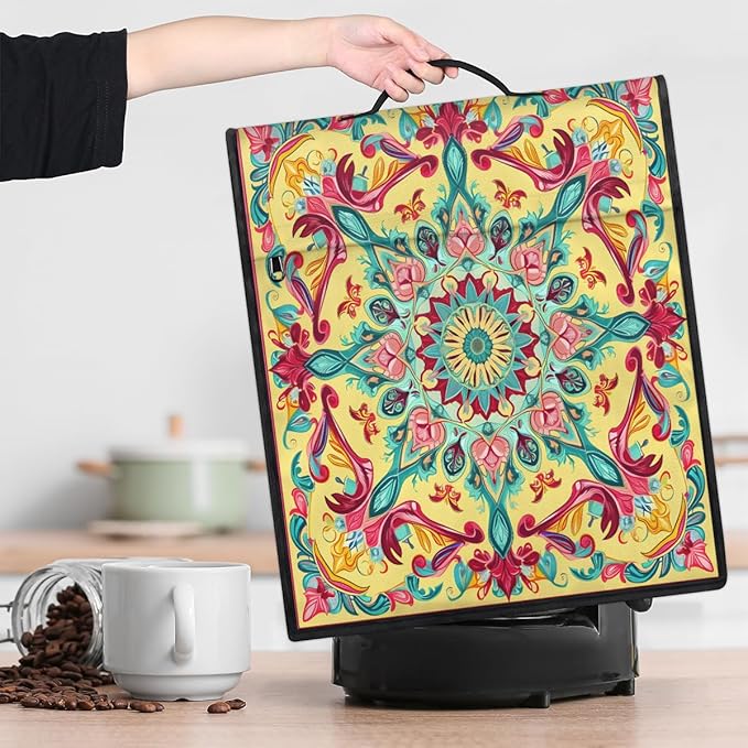 cfpolar Kitchen Aid Mixer Cover Compatible with 6-8 Quarts Mandala Art Flowers Stand Mixer Cover Kitchen Aid Mixers Accessories Appliance Organizer Bag Dust Covers with Zipper Pocket