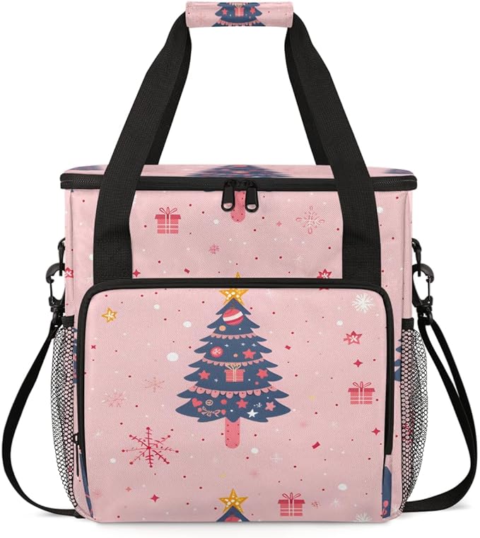 Gothic Xmas Tree Coffee Maker Carrying Bag Portable Travel Storage Tote Bag Compatible with K-Mini or K-Mini Plus Single Serve Coffee Brewer Carrying Case with Multiple Pockets &amp Shoulder Strap