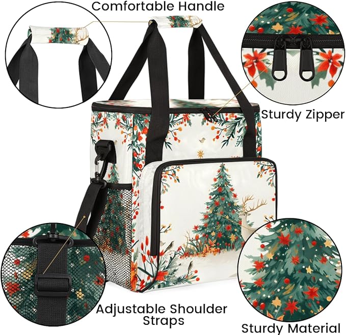 Abstract Tree Coffee Maker Carrying Bag Christmas Tree Travel Storage Bag Compatible with K-Mini or K-Mini Plus Single Serve Coffee Brewer Carrying Case with Multiple Pockets &amp Shoulder Strap