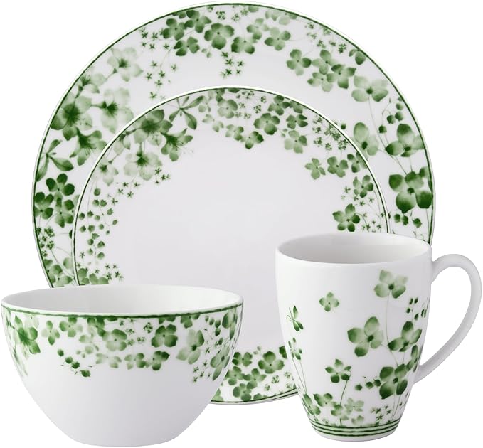 Noritake Bloomington Road Green 4-Piece Place Setting Serving for 1
