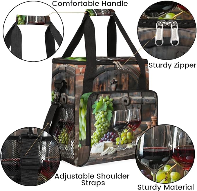 Coffee Maker Carrying Bag Grape Wine Single Cup Coffee Maker Travel Bag Compatible with Keurig K-Mini or K-Mini Plus Portable Storage Bag with Shoulder StrapAZ-193