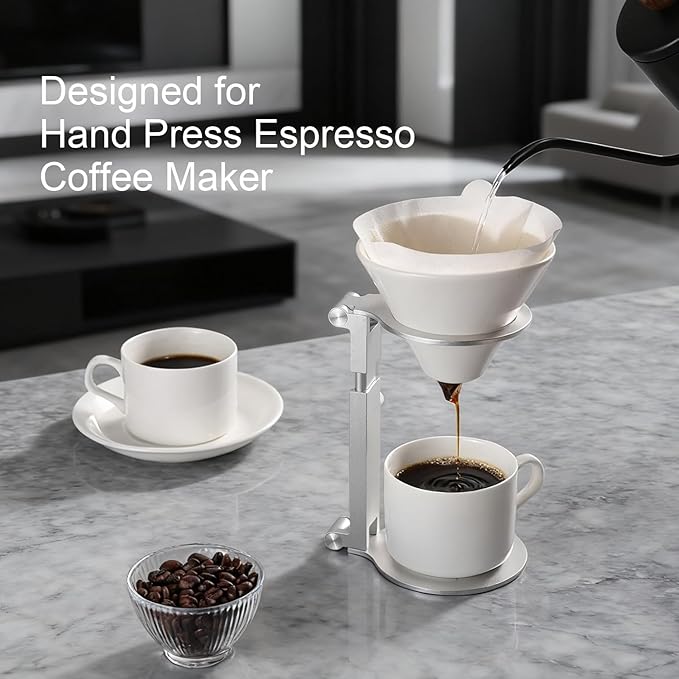Pour Over Coffee Maker StandAdjustable &amp Foldable Portable Electric Espresso Machine StandHolder for Coffee GrinderUniversal DripperV60 DripperTravel Coffee MakerCoffee Press Sliver