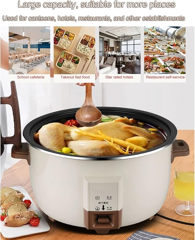 Rice Cooker/Commercial Large Capacity Rice Cooker with Food Steamer/Non-Stick Inner Potfor Restaurant/Hotel/Canteen/Construction Site Rice Cooker8L-1300W8L-1300W