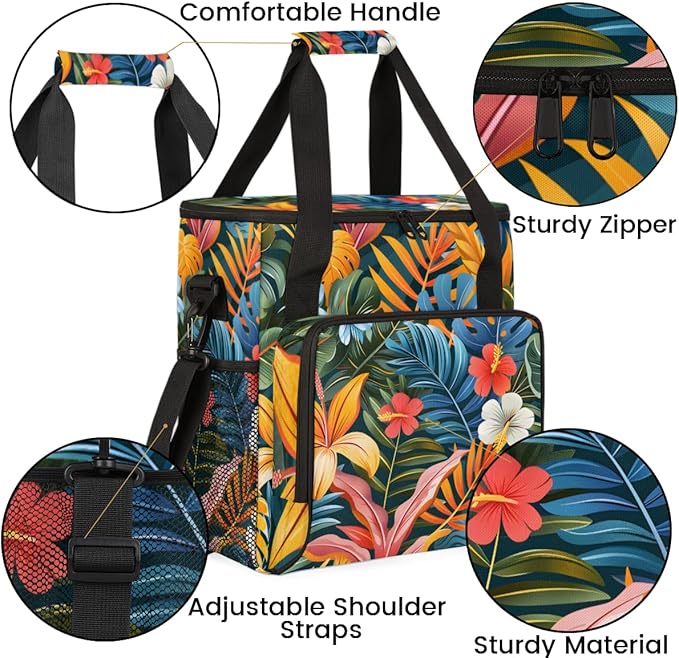 Gossamer Leaves Coffee Maker Carrying Bag Portable Travel Storage Tote Bag Compatible with K-Mini or K-Mini Plus Single Serve Coffee Brewer Carrying Case with Multiple Pockets &amp Shoulder Strap