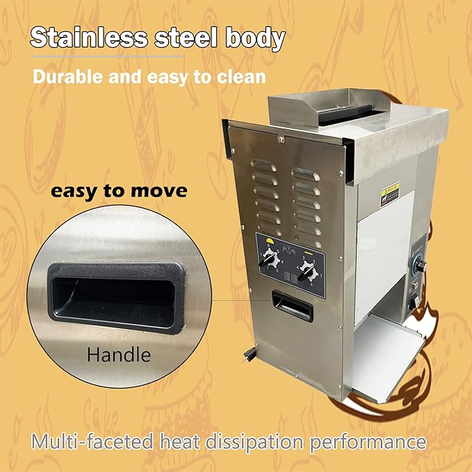 110V Vertical Hamburger Toaster Machine Adjustable Temperature and Thickness Burger Bun Toaster for Burger Joints Cafes 2000W