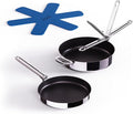 Joseph Joseph Space Steel 2-Piece Nonstick Stainless-Steel Frying Pan Skillet Set Nesting with Folding Handles Induction &amp Oven Safe