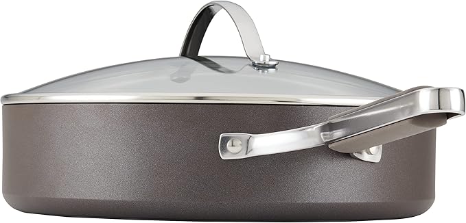 Ayesha Curry Kitchenware Professional Hard Anodized Nonstick Cookware Pots and Pans Set 10 Piece Charcoal