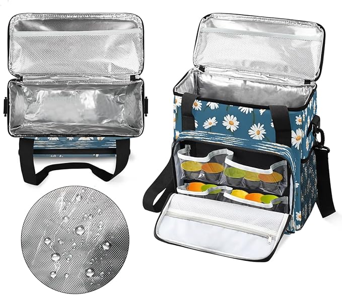 Daisy Printed Floral Coffee Maker Travel Bag for K-Mini or K-Mini Plus Single Serve Coffee Brewer Portable Storage Tote Case for Tarvel
