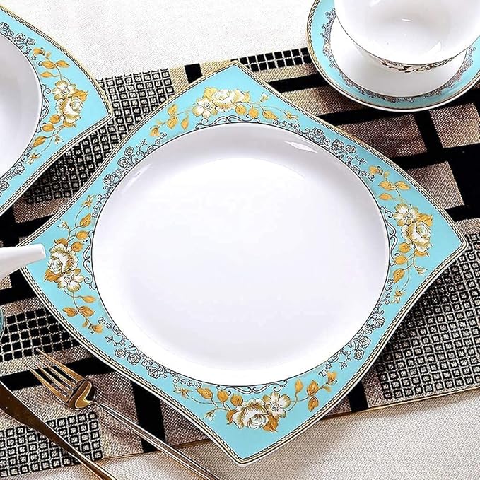 Dinnerware Set Dinner Party Tableware Service Set Ceramics Dinnerware Set with 50-Piece Bowl/Stockpot/Dish/Spoon|Bone China Dinner Sets Porcelain Combination Set30pieces