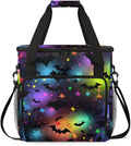 Halloween Bat Coffee Maker Carrying Bag Dreamy Bat Travel Storage Bag Compatible with K-Mini or K-Mini Plus Single Serve Coffee Brewer Carrying Case with Multiple Pockets &amp Shoulder Strap