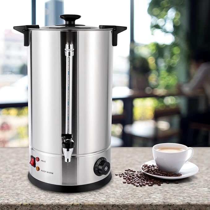 Commercial Coffee Maker 15L Coffee Maker Food Grade Stainless Steel Large Capacity Coffee Urn with Cool-Touch Handles for Meeting rooms Lounges and Other Large Gatherings (15L)