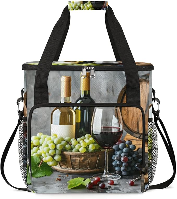 Coffee Maker Carrying Bag Grape Wine Single Cup Coffee Maker Travel Bag Compatible with Keurig K-Mini or K-Mini Plus Portable Storage Bag with Shoulder StrapAZ-192