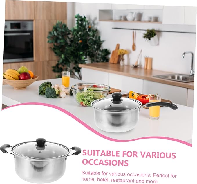 1Set Stainless Steel Cookware Set Kitchen Frying Pan and Stockpot for Induction Cooking Multi Functional Cookware for Home and Restaurant Use Stylish and Design