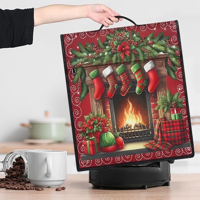 cfpolar Kitchen Aid Mixer Cover Compatible with 6-8 Quarts Christmas Stockings Xmas Stand Mixer Cover Kitchen Aid Mixers Accessories Appliance Organizer Bag Dust Covers with Zipper Pocket