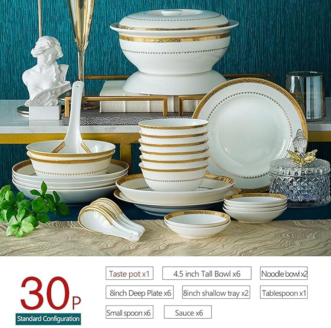 Special Restaurant Dinnerware Set Party Dinner Set 30/56/60Pcs Ceramic Dinnerware Set Bone China Tableware Dishes Plates Ceramic Combination Dinner Set60 Piec60 Pieces30 Pieces