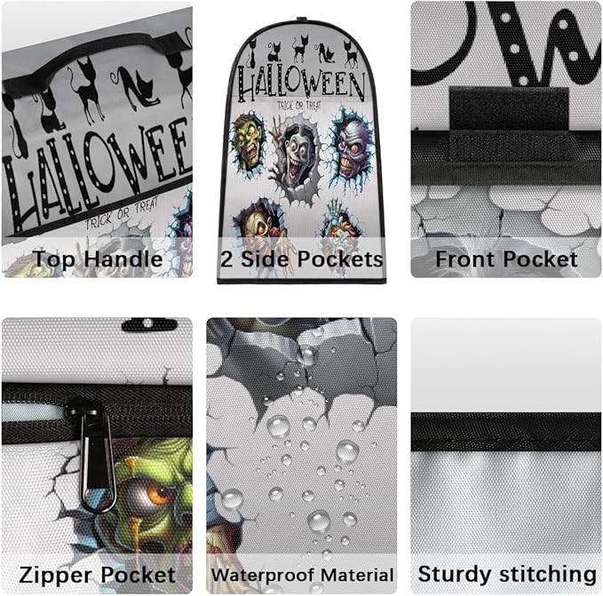 cfpolar Kitchen Aid Mixer Cover Compatible with 6-8 Quarts Halloween Funny Monsters Stand Mixer Cover Kitchen Aid Mixers Accessories Appliance Organizer Bag Dust Covers with Zipper Pocket