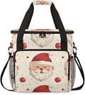 Retro Santa Claus Coffee Maker Carrying Bag Portable Travel Storage Tote Bag Compatible with K-Mini or K-Mini Plus Single Serve Coffee Brewer Carrying Case with Multiple Pockets &amp Shoulder Strap