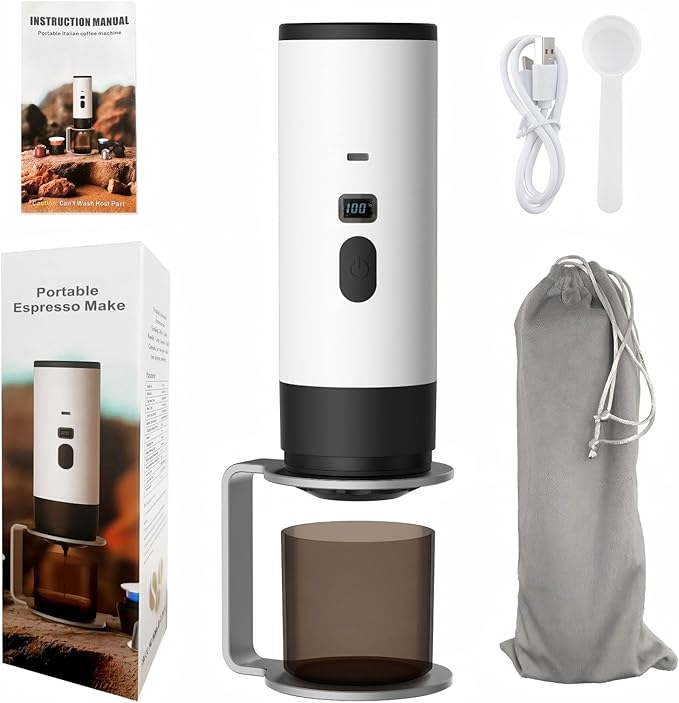3-in-1 Single Serve Coffee MakerWireless Protable Coffee Machine Vacuum Pressured AvailableAutomatic Extraction and Real-time Heating Vacuum Coffee Maker for TravellingValentines GiftWhite