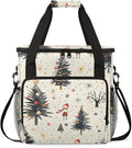 Abstract Xmas Tree Coffee Maker Carrying Bag Portable Travel Storage Tote Bag Compatible with K-Mini or K-Mini Plus Single Serve Coffee Brewer Carrying Case with Multiple Pockets &amp Shoulder Stra