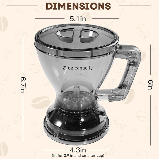 Pour Over Coffee Dripper &amp Filter Reusable Paperless Clever Dripper Automatic Drip Coffee and Tea Maker with Immersion Extraction BPA-Free 21oz Home Brewing