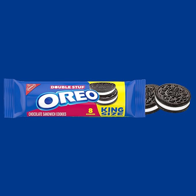 OREO Double Stuf Chocolate Sandwich Cookies King Size 10 Snack Packs (8 Cookies Per Pack)