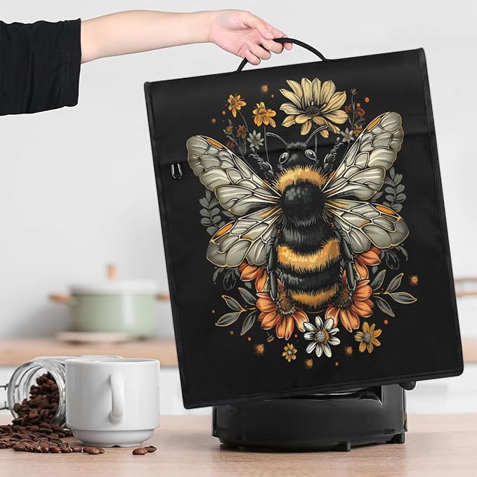 cfpolar Kitchen Aid Mixer Cover Compatible with 6-8 Quarts Cute Bee Flower Stand Mixer Cover Kitchen Aid Mixers Accessories Appliance Organizer Bag Dust Covers with Zipper Pocket