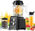 Blender with Self-Cleaning &amp Dry Grinder - 1400W Professional Blender for Smoothies and Ice Crushing Dishwasher Safe 68oz Jar Includes 27oz Mill for Spices &amp Coffee Black
