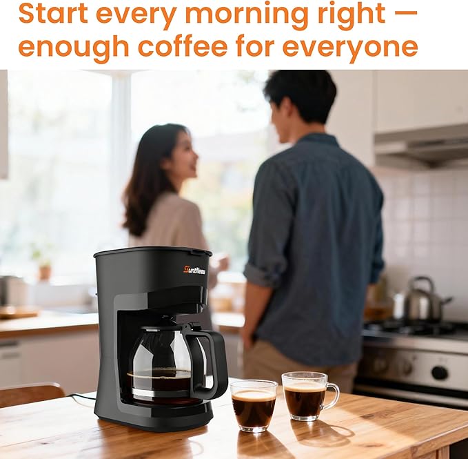 12-Cup Coffee Maker 1.5L Drip Coffee Machine with One-Touch Brewing Glass Carafe Anti-Drip System Reusable Filter Easy-to-Use Home &amp Office Coffee Brewer